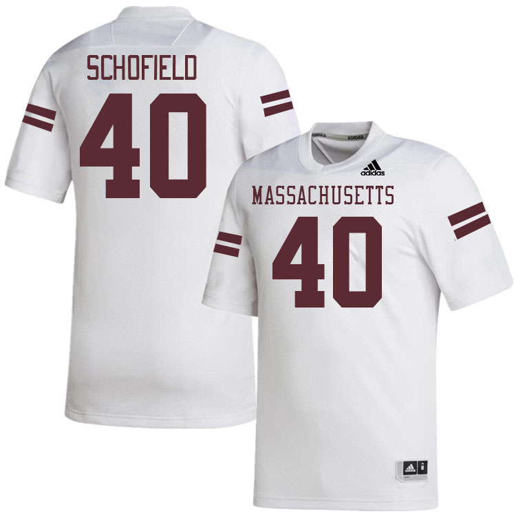 Massachusetts Minutemen #40 Dominic Schofield College Football Jerseys Stitched-White